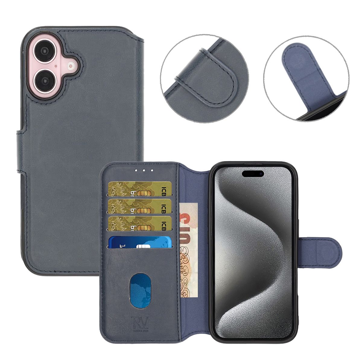 RV Wallet Case iPhone 16 Abssy Blue