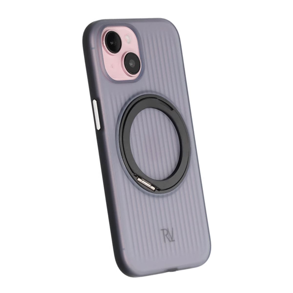 iPhone 15 Rvelon Skal Roterande Magnet Stativ - Svart
