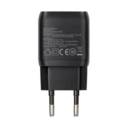 Rvelon USB C Väggladdare 45W GaN Dubbel Port- Svart