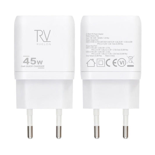 Rvelon 45W 2C EU POWER ADAPTER WHITE