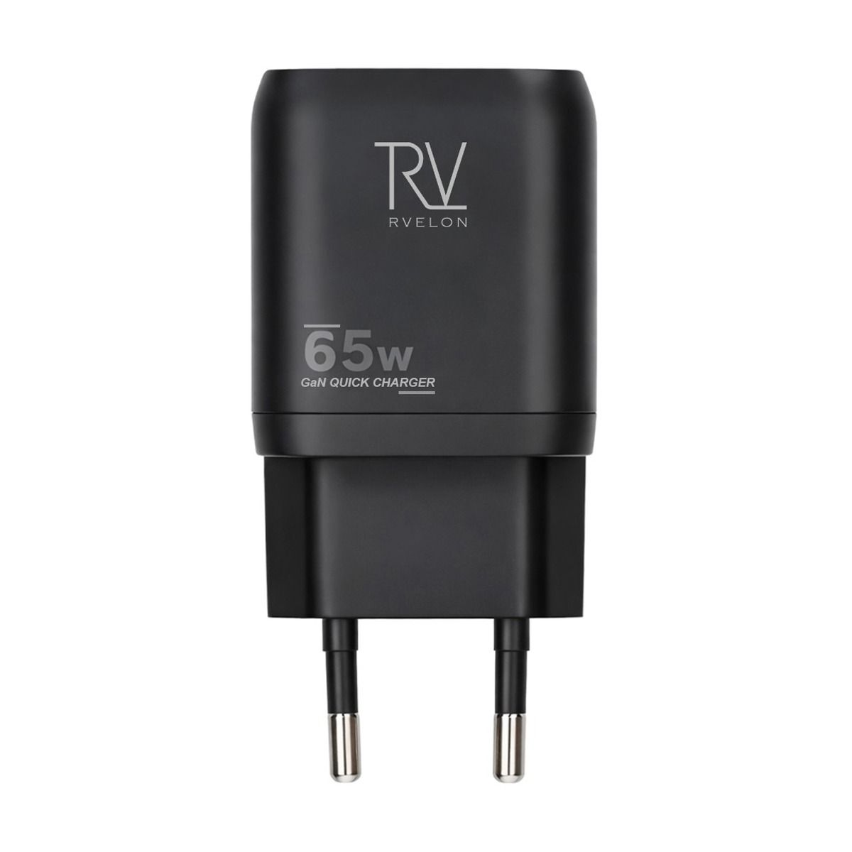 Rvelon Väggladdare 2x USB-C + USB-A 65W GaN - Svart