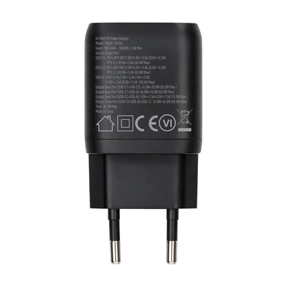 Rvelon Väggladdare 2x USB-C + USB-A 65W GaN - Svart