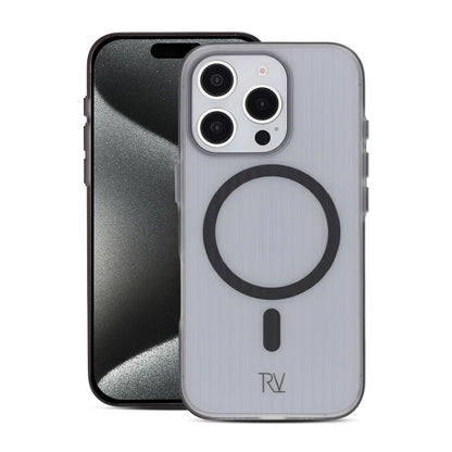 Rvelon Anti-slip corrugated magnetic protective Case For iPhone 16 Pro Black