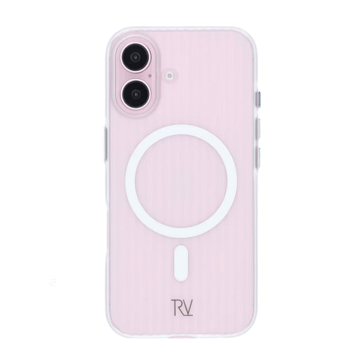 Rvelon Anti-slip corrugated magnetic protective Case For iPhone 16 Transparent