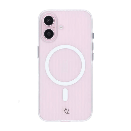 Rvelon Anti-slip corrugated magnetic protective Case For iPhone 16 Transparent
