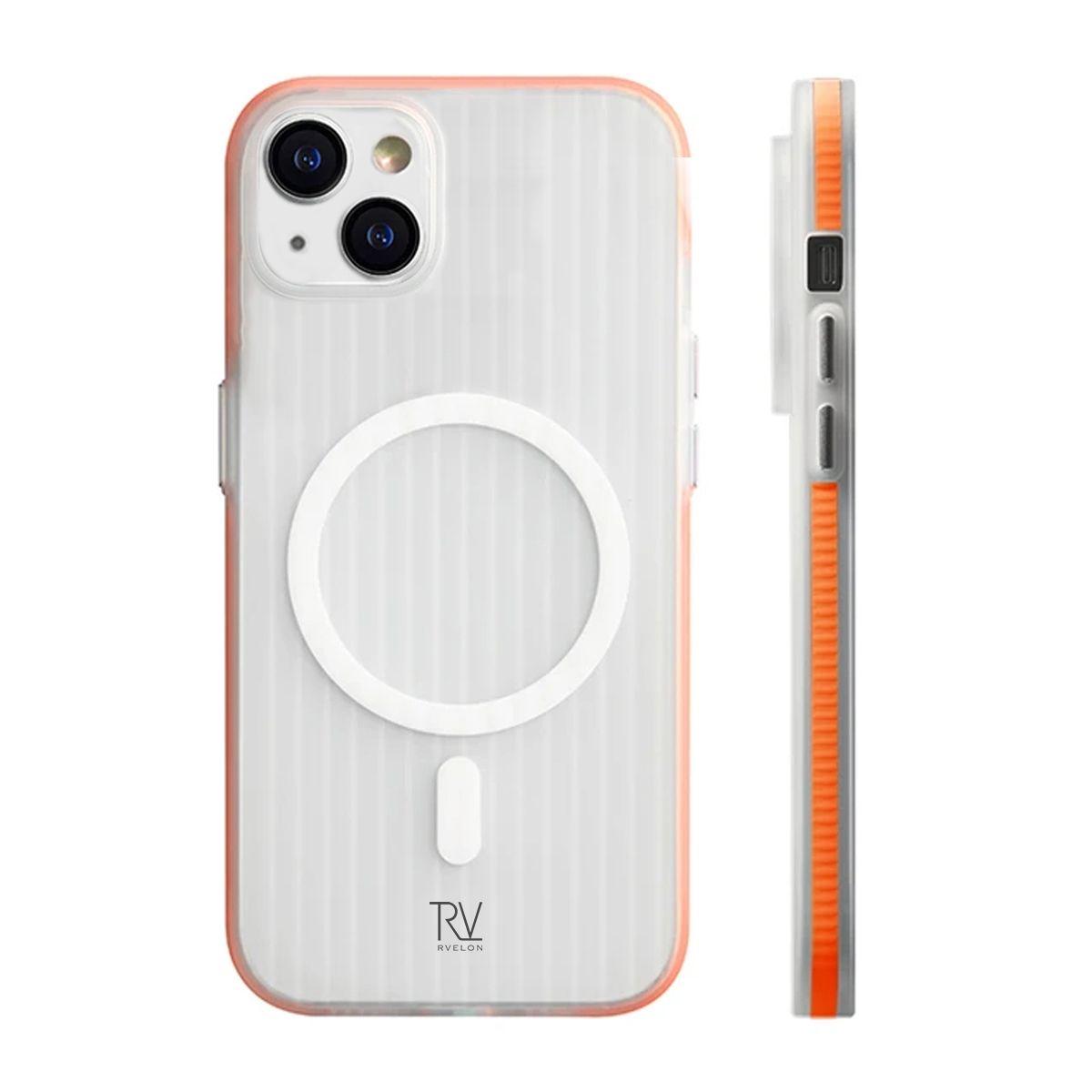 iPhone 13/14 Mobilskal Korrugerad med Magsafe Rvelon - Orange