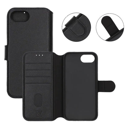 Rvelon Leather Wallet Case-iPhone 16e Black