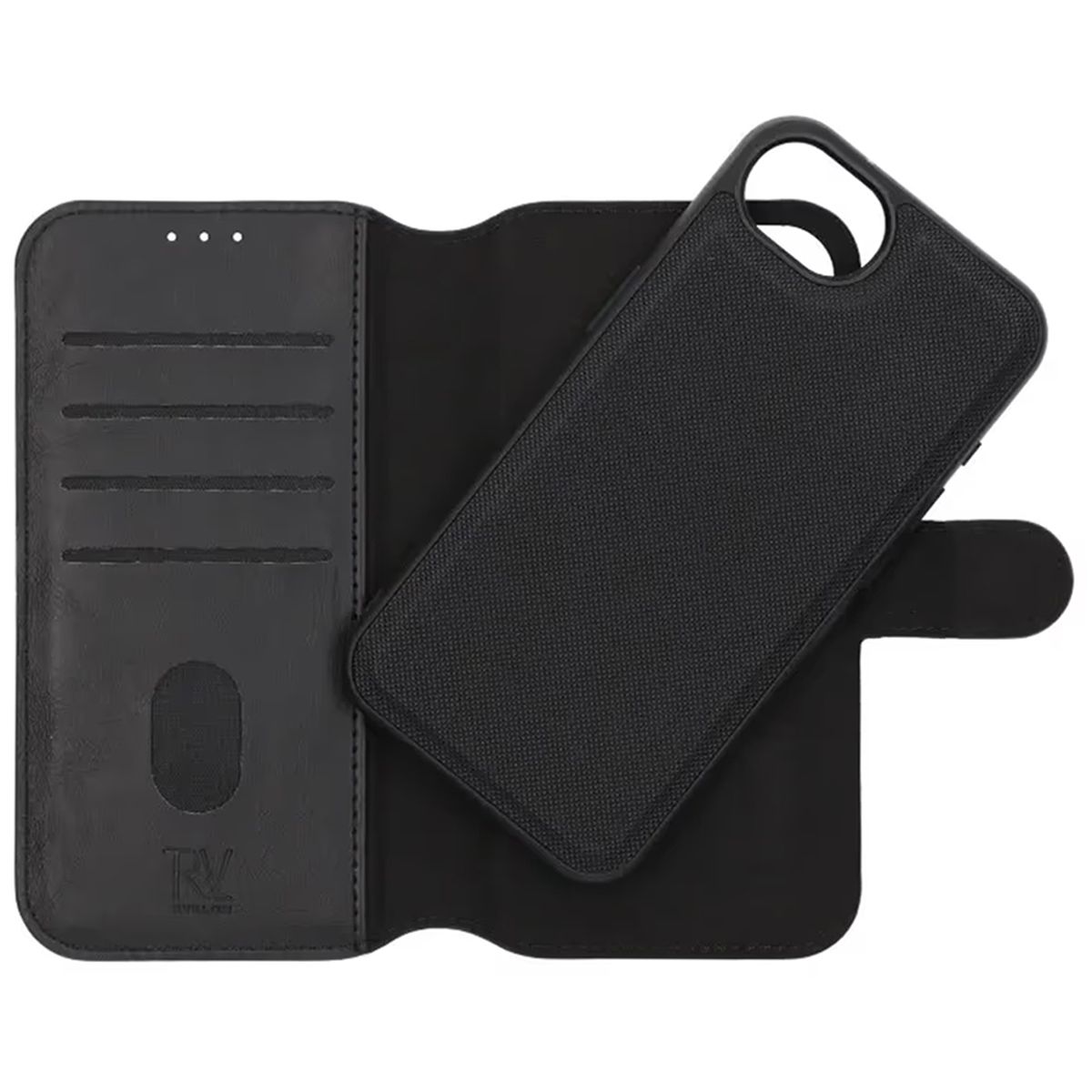 Rvelon Plånboksfodral Magnet för iPhone 16e och 17e - Svart