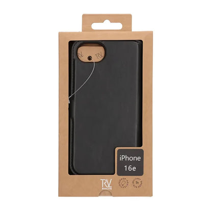Rvelon Plånboksfodral Magnet för iPhone 16e och 17e - Svart