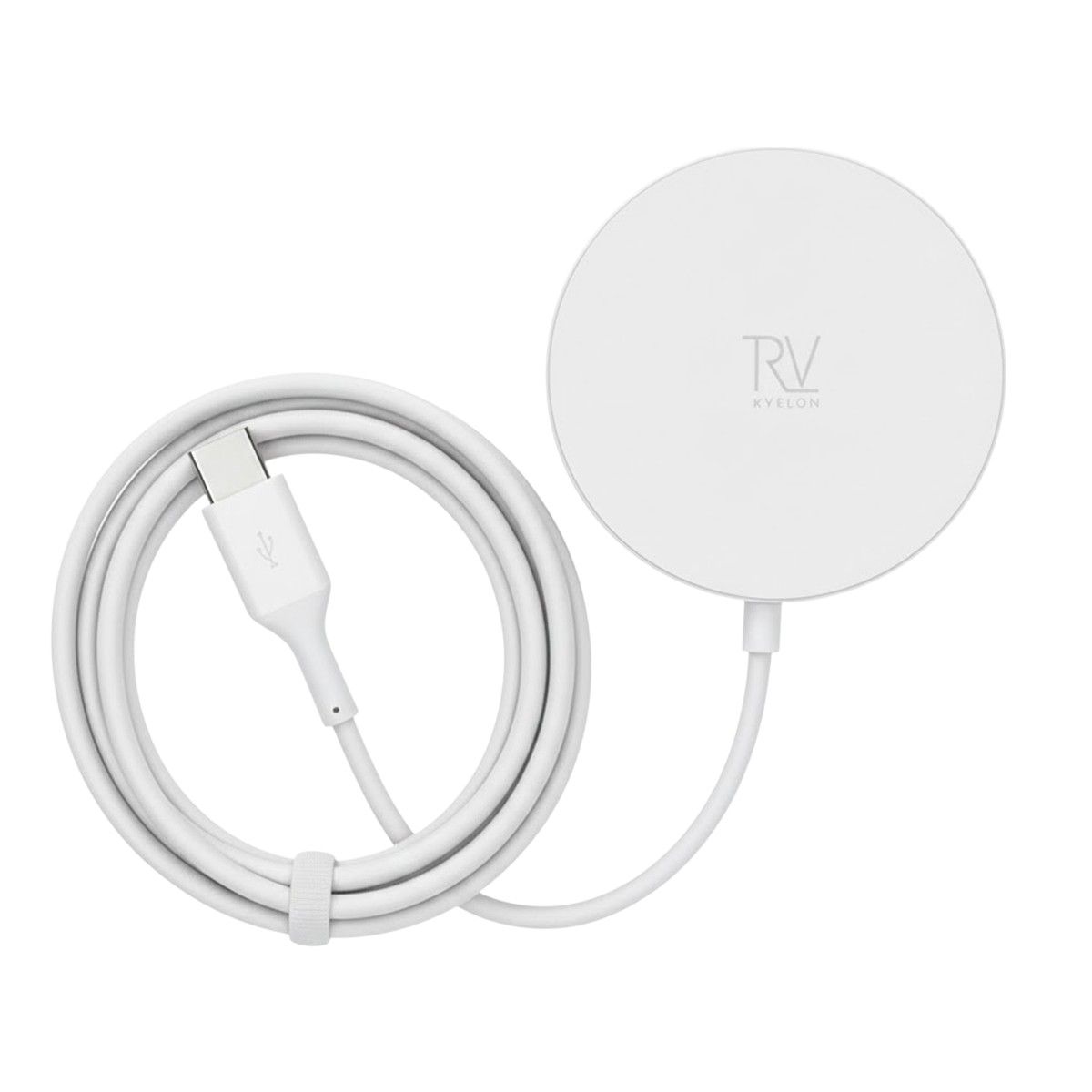 Rvelon Trådlös MagSafe Laddare - Qi2 15W USB-C - Vit