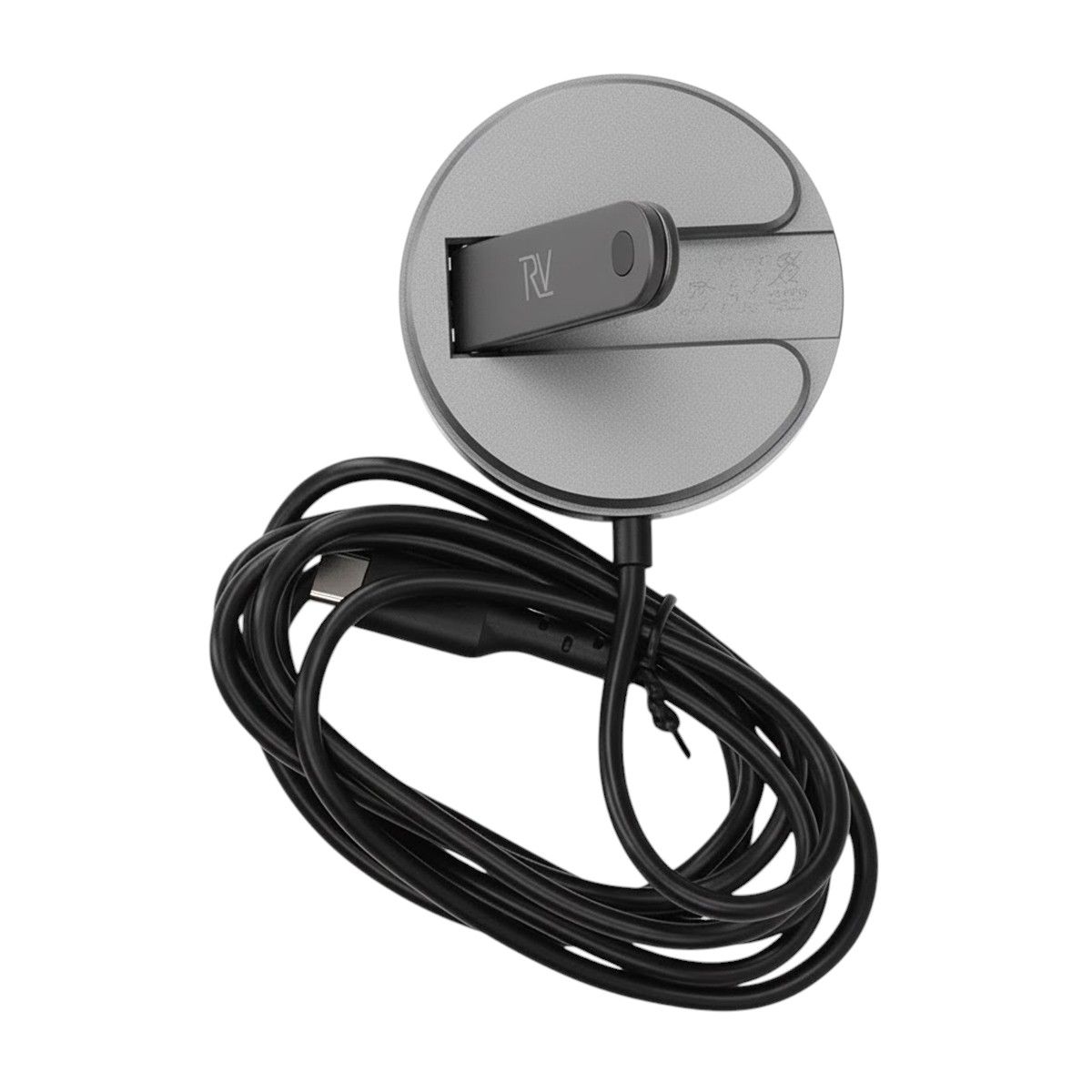 Rvelon Trådlös MagSafe Laddare med Stativ Qi2 15W USB-C - Grå