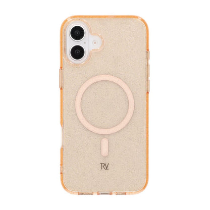 iPhone 16 Plus Rvelon Mobilskal TPU med MagSafe - Glitter Guld