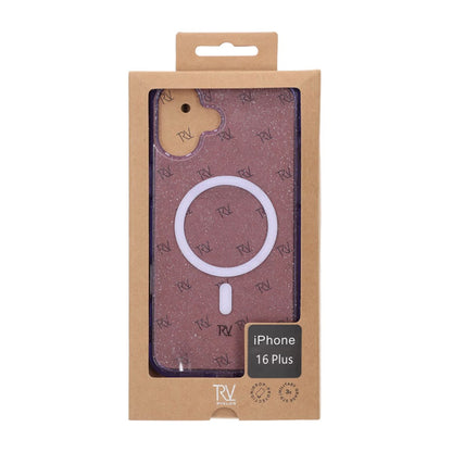 iPhone 16 Plus Rvelon Mobilskal TPU med MagSafe - Glitter Lila