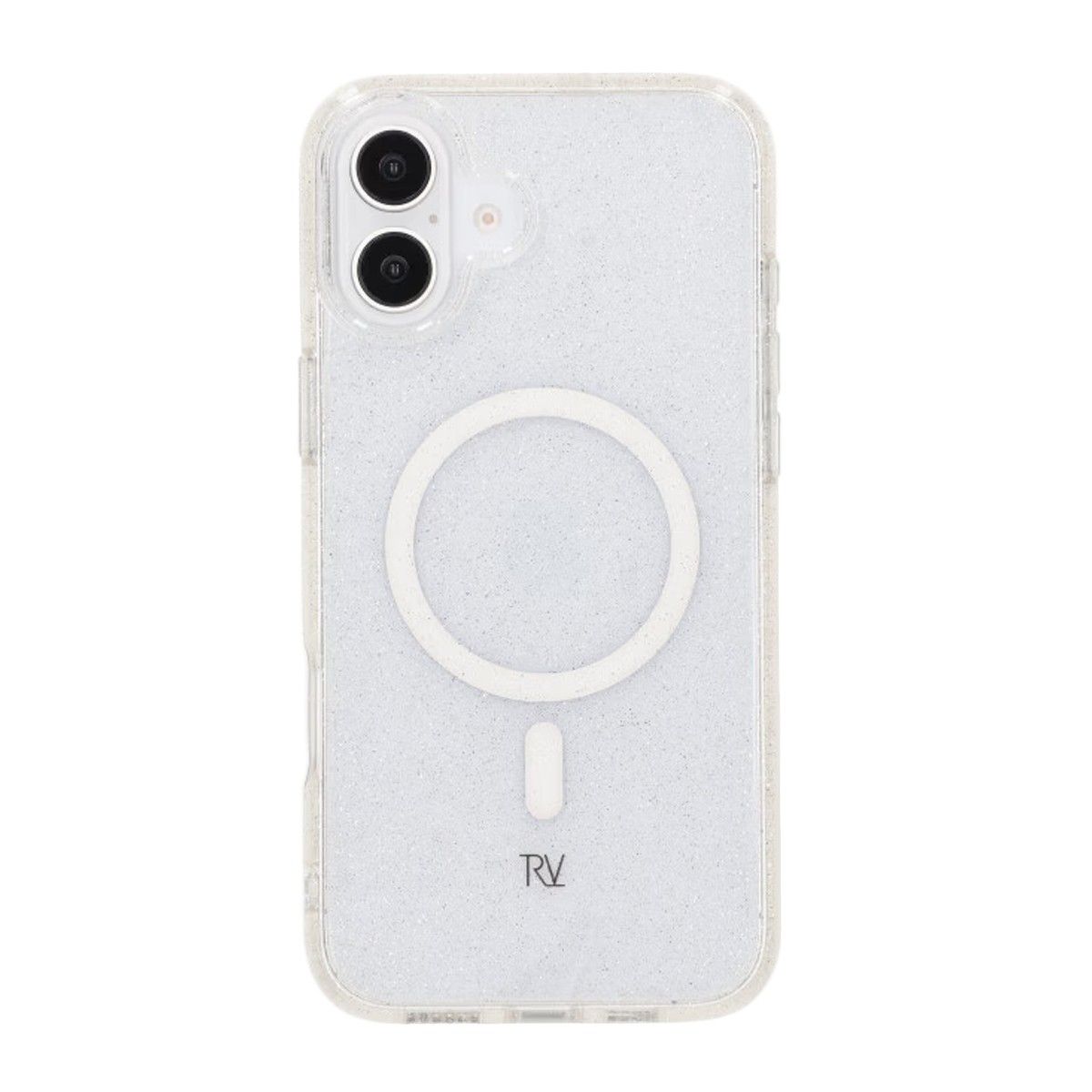 iPhone 16 Plus Rvelon Mobilskal TPU med MagSafe - Glitter Vit
