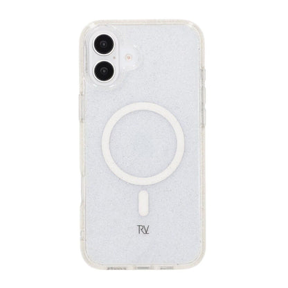 iPhone 16 Plus Rvelon Mobilskal TPU med MagSafe - Glitter Vit