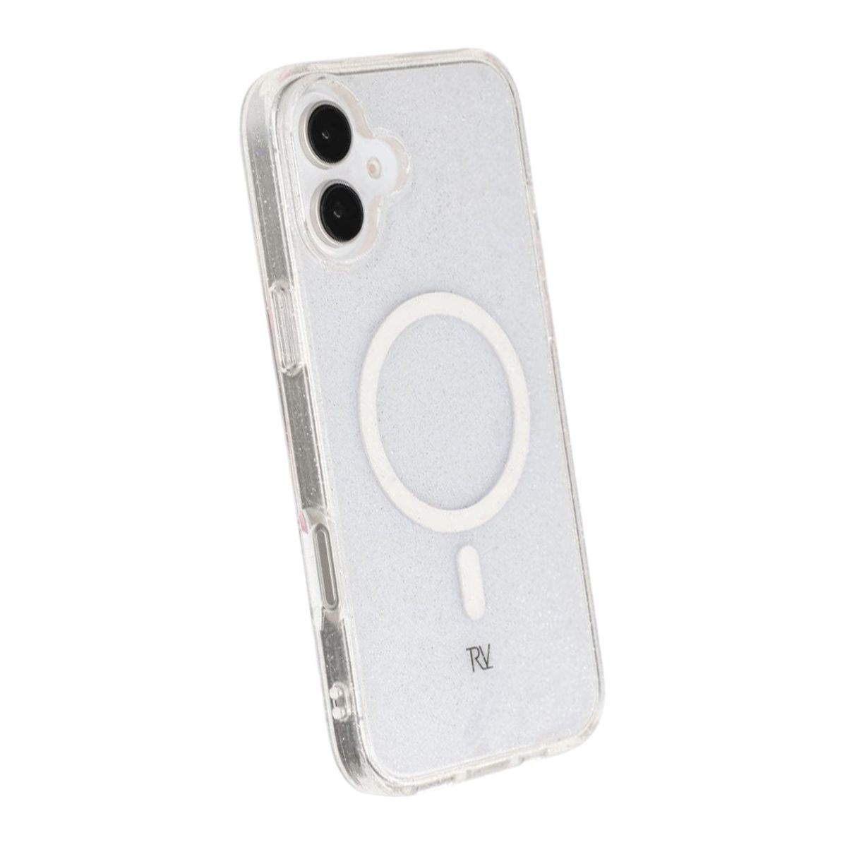 iPhone 16 Plus Rvelon Mobilskal TPU med MagSafe - Glitter Vit