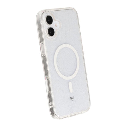iPhone 16 Plus Rvelon Mobilskal TPU med MagSafe - Glitter Vit