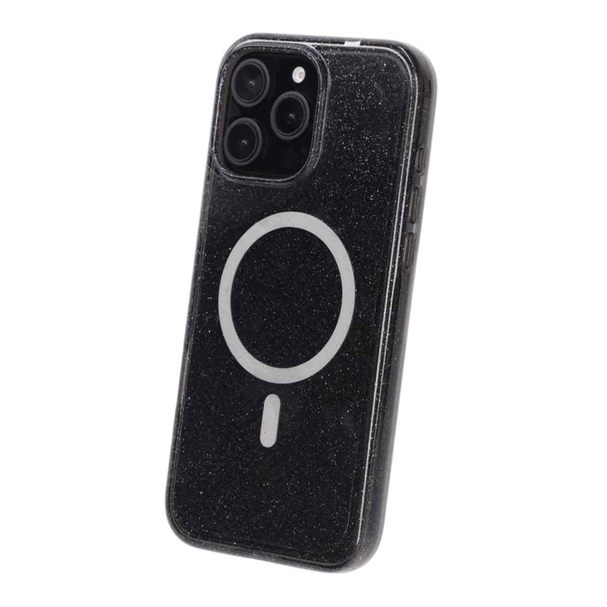 iPhone 16 Pro Max Rvelon Mobilskal TPU med MagSafe - Glitter Svart