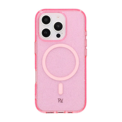 iPhone 16 Pro Rvelon Mobilskal TPU med MagSafe - Glitter Rosa