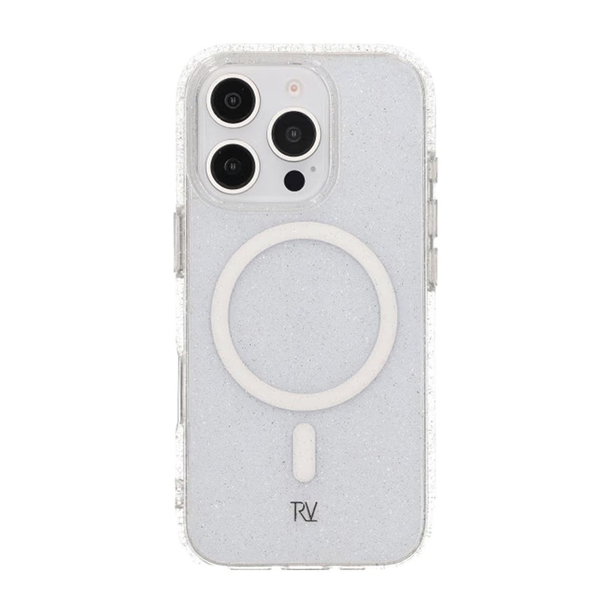 iPhone 16 Pro Rvelon Mobilskal TPU med MagSafe - Glitter Vit