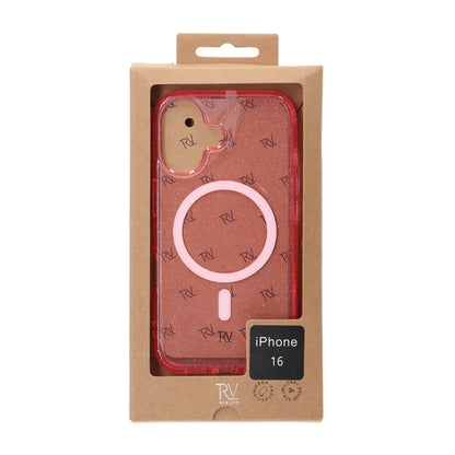 Rvelon Terminator with magsafe Phone Case For iPhone 16 Pink Glitter