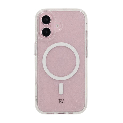 iPhone 16 Rvelon Mobilskal TPU med MagSafe - Glitter Vit