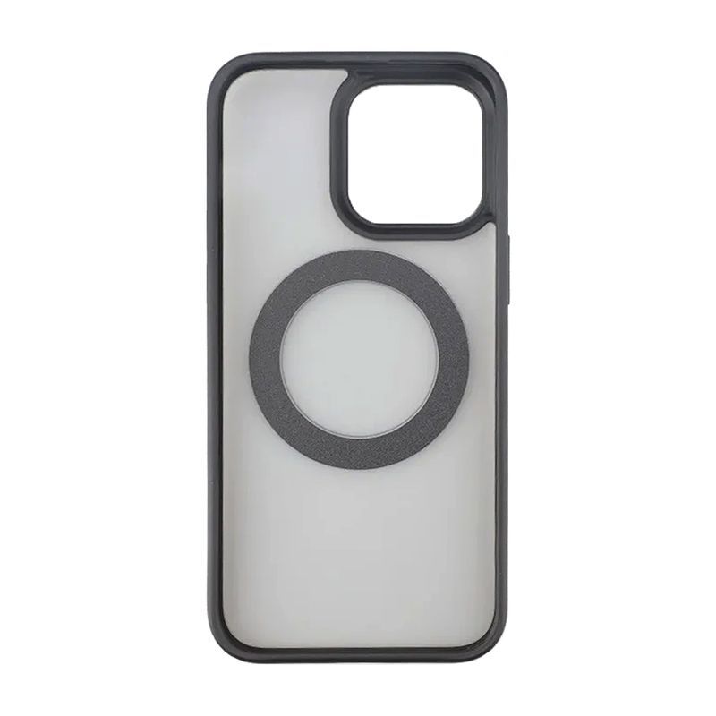 Rvelon  TPU + PC Metal Ring Case With MagSafe For iPhone 15 Pro Max Black