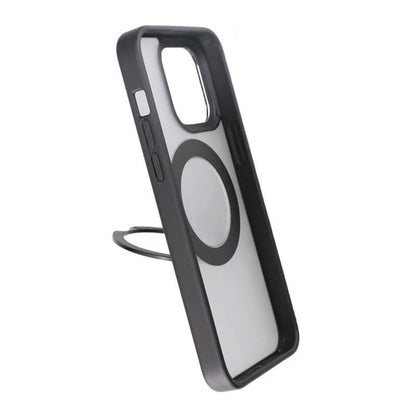 Rvelon  TPU + PC Metal Ring Case With MagSafe For iPhone 15 Pro Max Black
