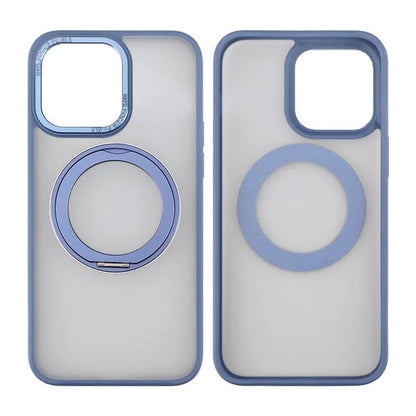 Rvelon  TPU + PC Metal Ring Case With MagSafe For iPhone 15 Pro Max Blue