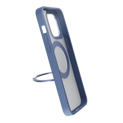 Rvelon  TPU + PC Metal Ring Case With MagSafe For iPhone 15 Pro Max Blue