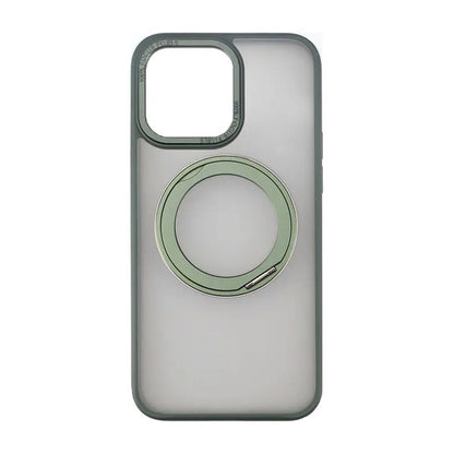 Rvelon  TPU + PC Metal Ring Case With MagSafe For iPhone 15 Pro Max Green