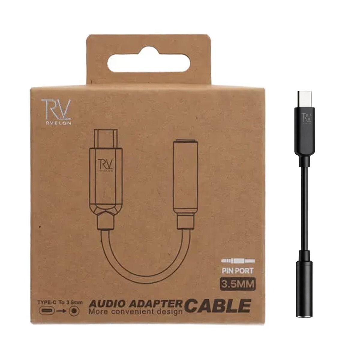 Rvelon USB-C till 3.5mm Hi-Res Ljudadapter