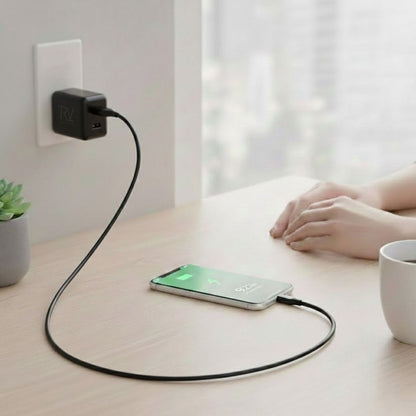 Rvelon USB-A till USB-C Kabel 1 Meter - Svart