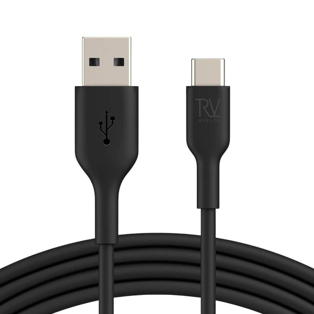 Rvelon USB-A till USB-C Kabel 1 Meter - Svart