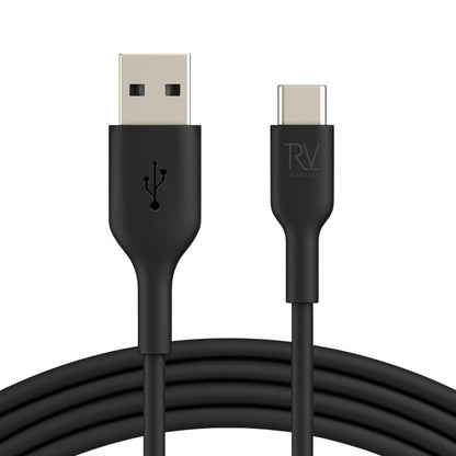 Rvelon USB-A till USB-C Kabel 1 Meter - Svart