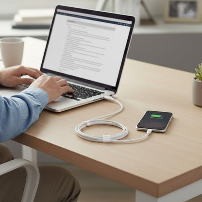 Rvelon USB-C till USB-C Kabel 2m - Vit