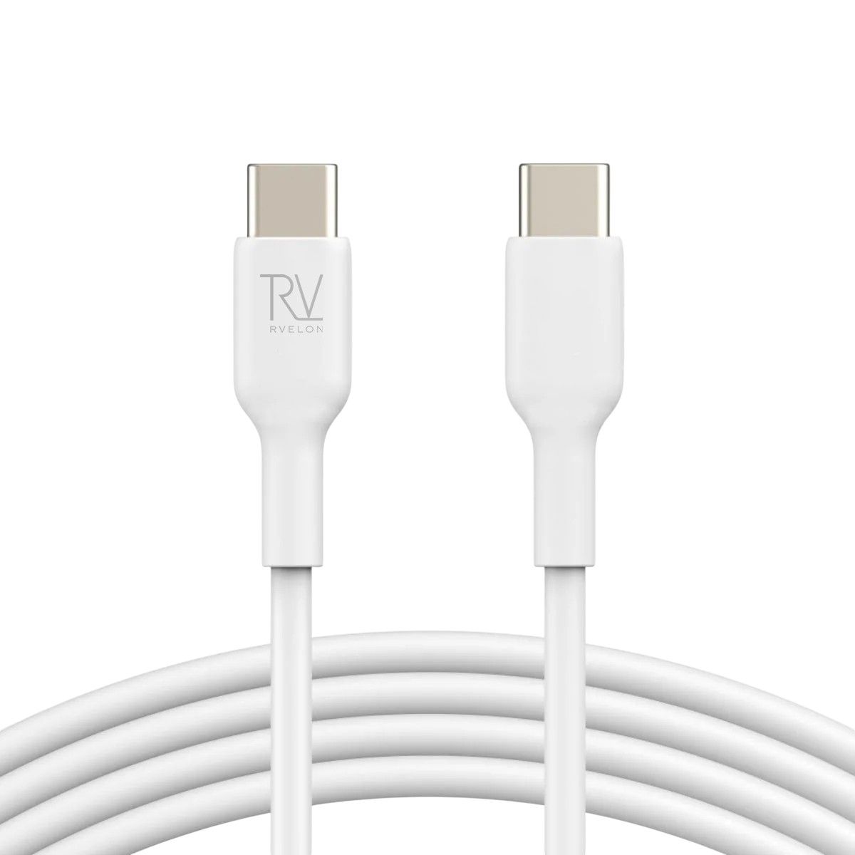 Rvelon USB-C till USB-C Kabel 2m - Vit