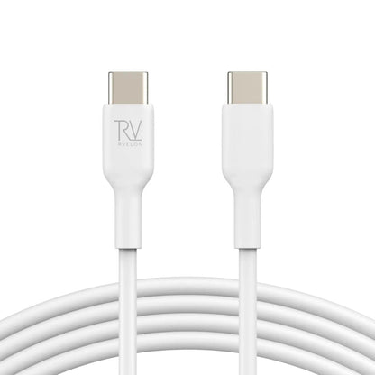 Rvelon USB-C till USB-C Kabel 2m - Vit