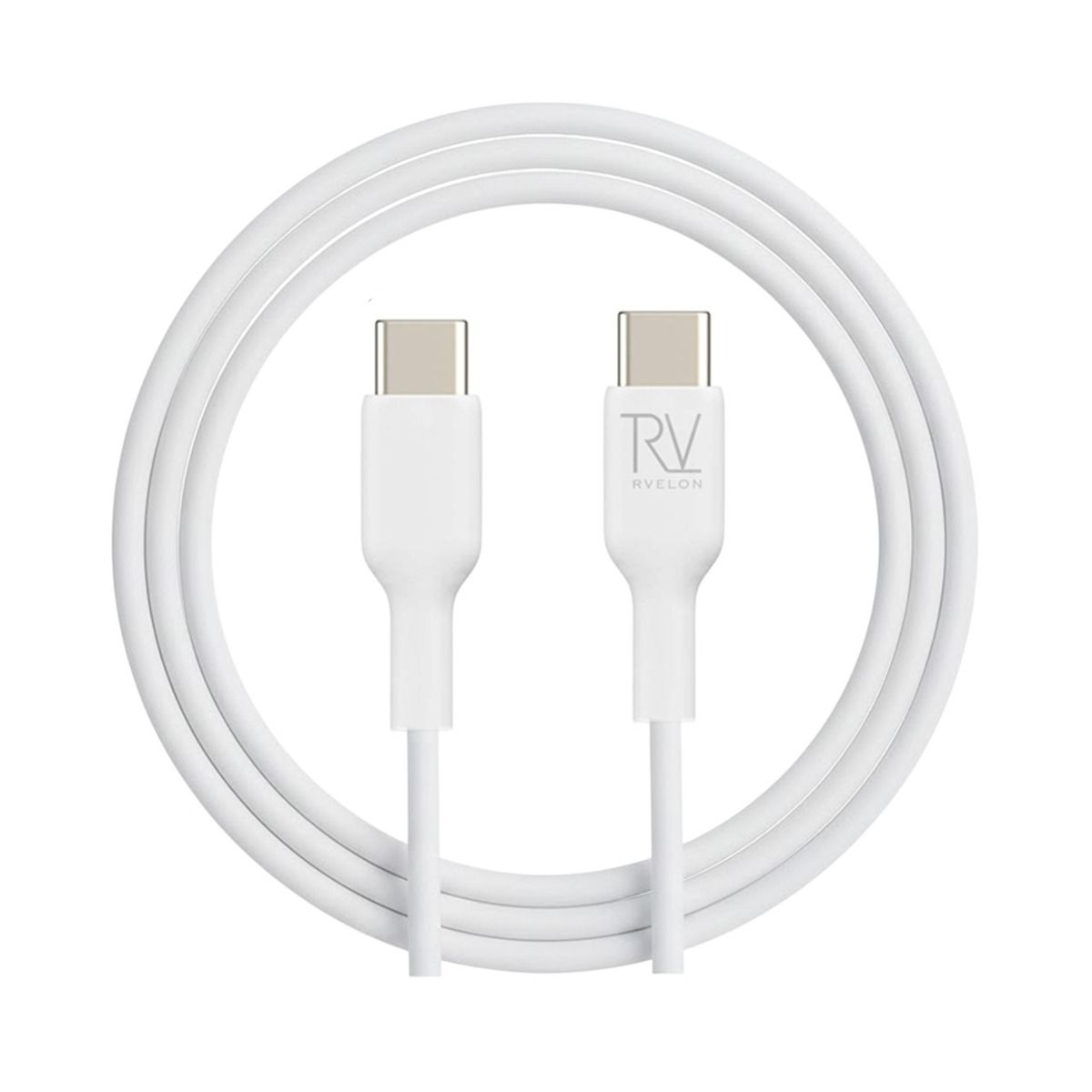 Rvelon USB-C till USB-C Kabel 2m - Vit