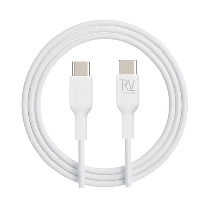 Rvelon USB-C till USB-C Kabel 2m - Vit