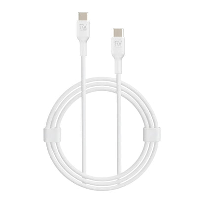 Rvelon USB-C Laddkabel 60W Snabbladdning 1.8m - Vit