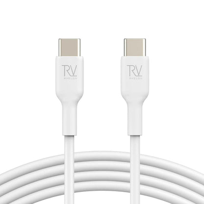 Rvelon USB-C Laddkabel 60W Snabbladdning 1.8m - Vit