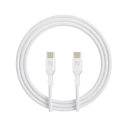 Rvelon USB-C Laddkabel 60W Snabbladdning 1.8m - Vit