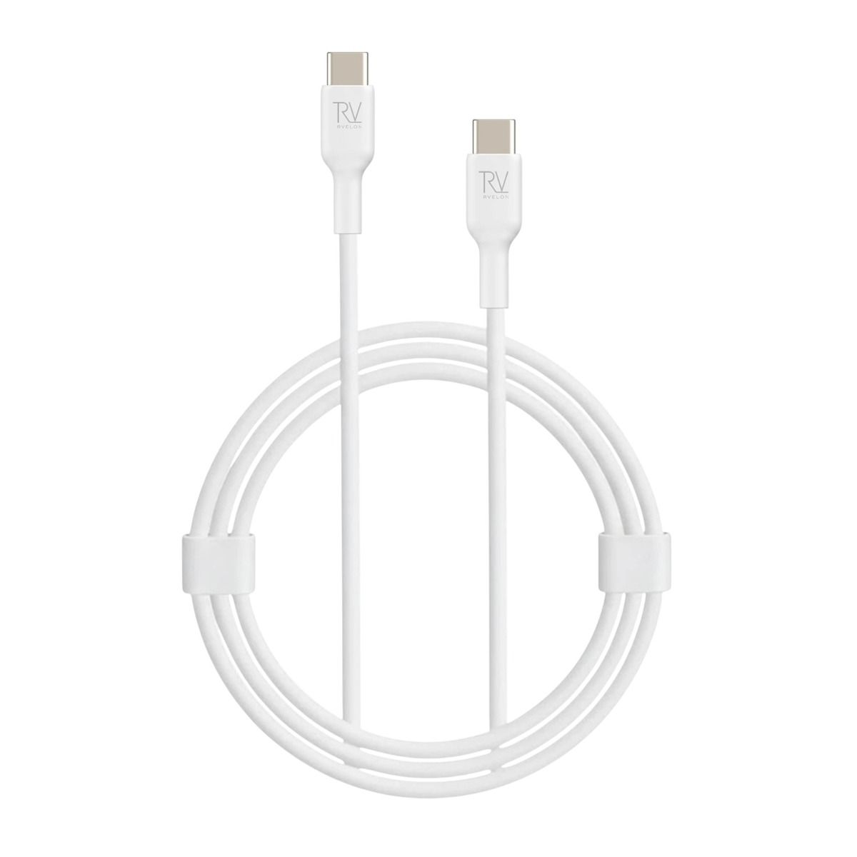 Rvelon USB-C Laddkabel 60W Snabbladdning 2m - Vit