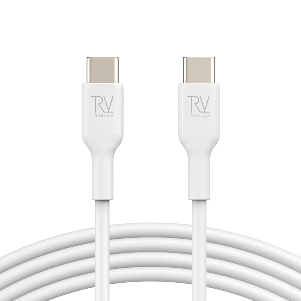 Rvelon USB-C Laddkabel 60W Snabbladdning 2m - Vit