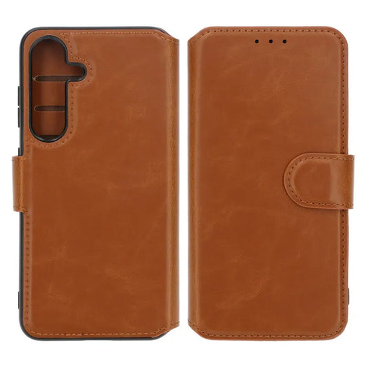 Rvelon Wallet Case For Samsung S24 Brown