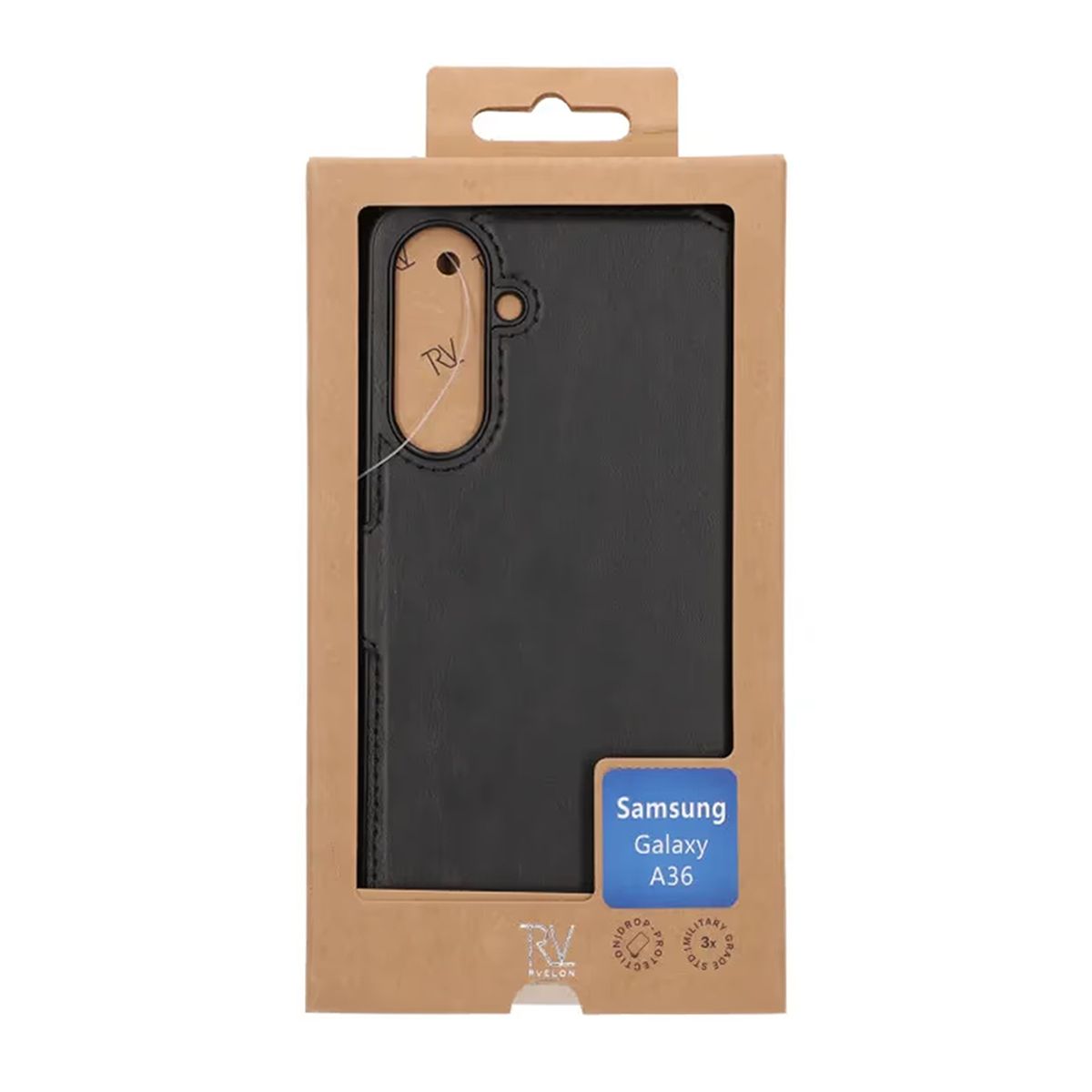 Rvelon Wallet Case--Samsung A36 Black