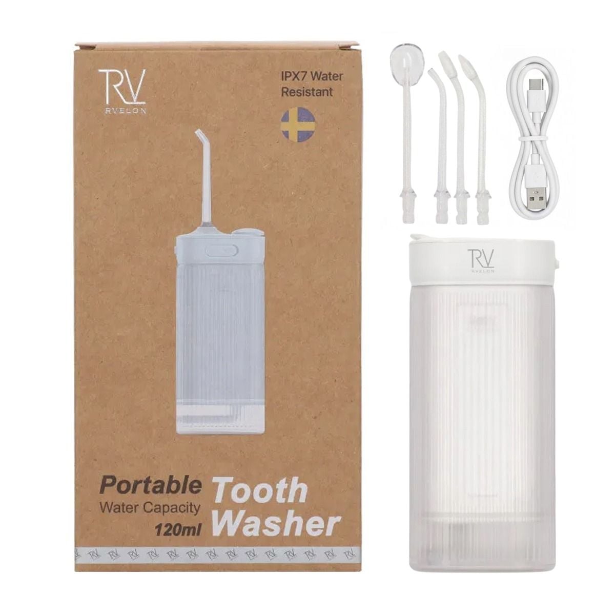 Rvelon XY06 Pull-Out Vattenflosser med spolning - Vit
