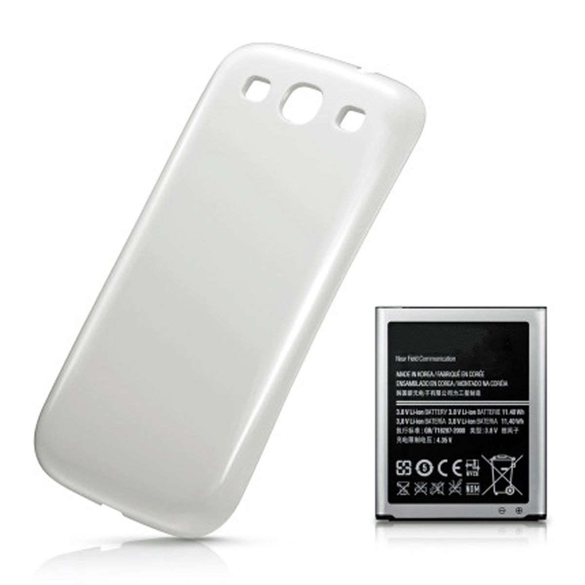 Samsung Galaxy S3 Batteri med Baksida - Vit