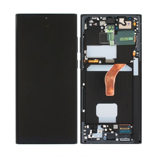 Samsung Galaxy S22 Ultra (SM-S908B) Skärm med LCD Display - Grafit/Blå/Röd